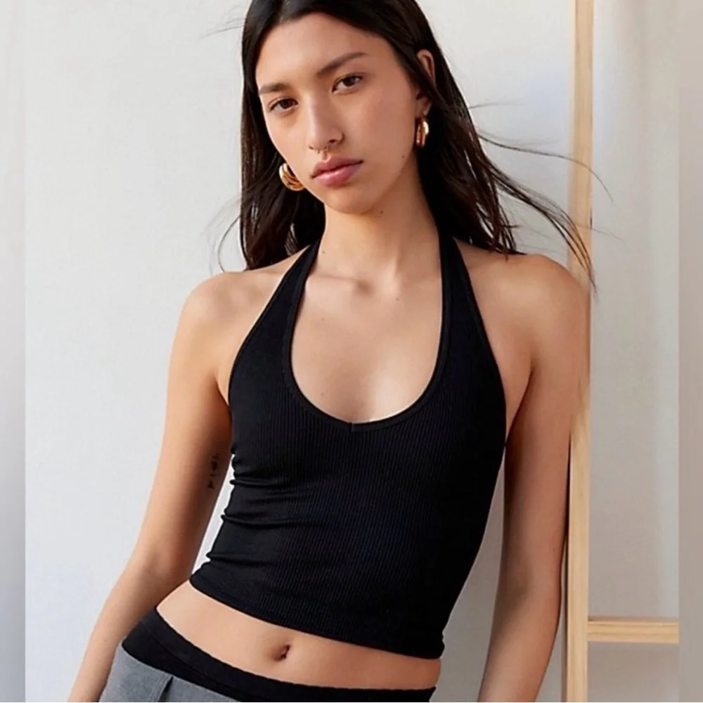 Urban Outfitters Out From Under Frost Jackie Seamless Cropped Halter Top - Picture 4 of 6